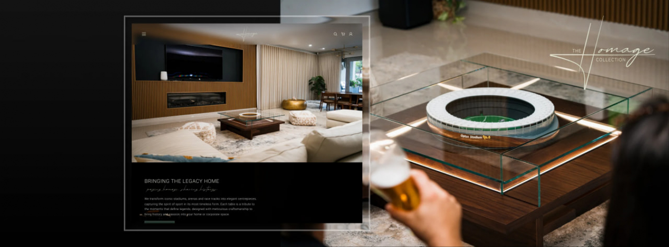 Shopify UX/UI Design for The Homage Collection — Luxury Sports Collectibles Store screenshot 1