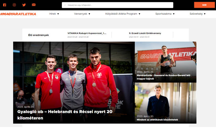 Custom CMS Development for Hungarian Athletics Associatio screenshot 1