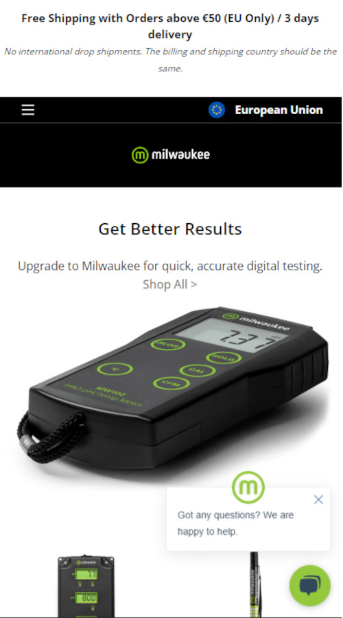 Webshop development for Comapany Milwaukee screenshot 2