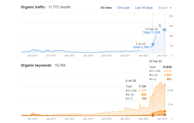 SEO case study - Smart garage door opener online store screenshot 1