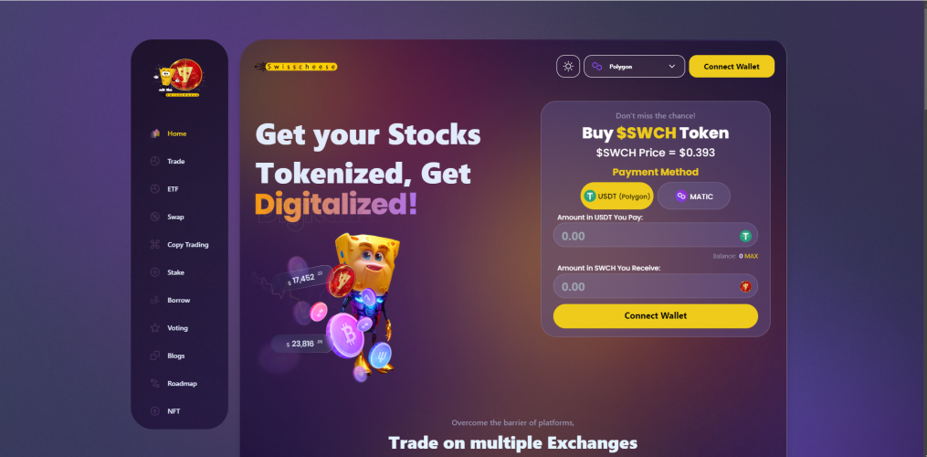 Swisscheese: Crypto-platform screenshot 1