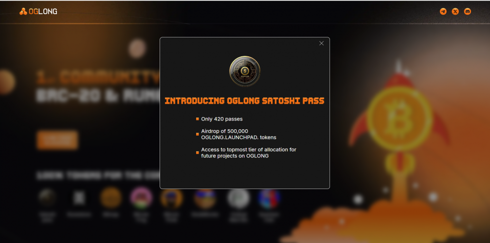 Oglong: Bitcoin-launchpad screenshot 1
