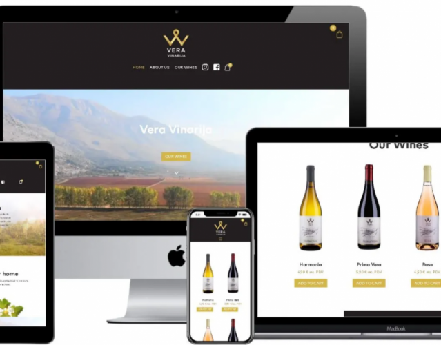 Vera Winery's website development screenshot 1