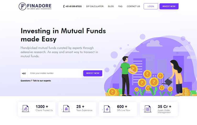 Finadore- Financial services website screenshot 1