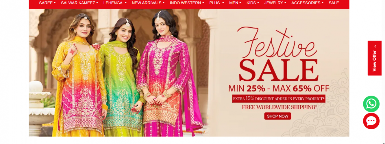 Indian Wedding Saree - E-commerce Website Development screenshot 2