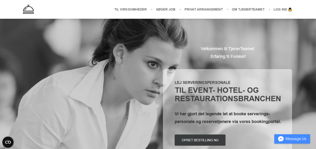 TjenerTeamet – Professional Hospitality & Event Staffing Services Platform screenshot 1