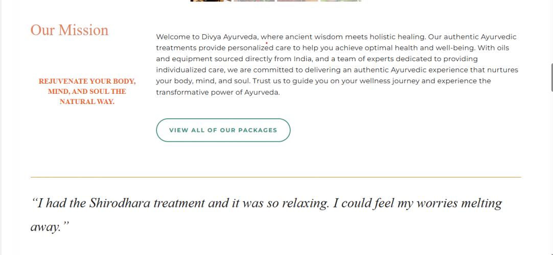 Divya Ayurveda – Holistic Wellness & Ayurvedic Treatments Platform screenshot 2