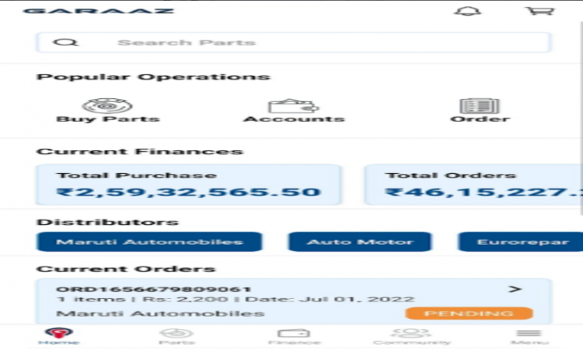 Garaaz – Auto Parts Marketplace & Distributor Analytics App screenshot 2
