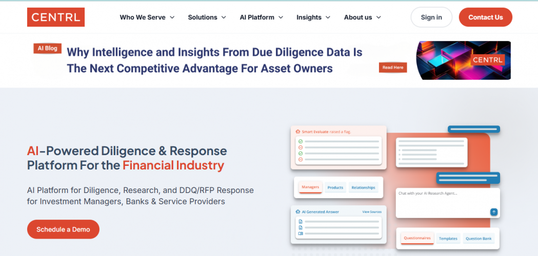 CENTRL – AI-Powered Diligence & Risk Automation Platform screenshot 1