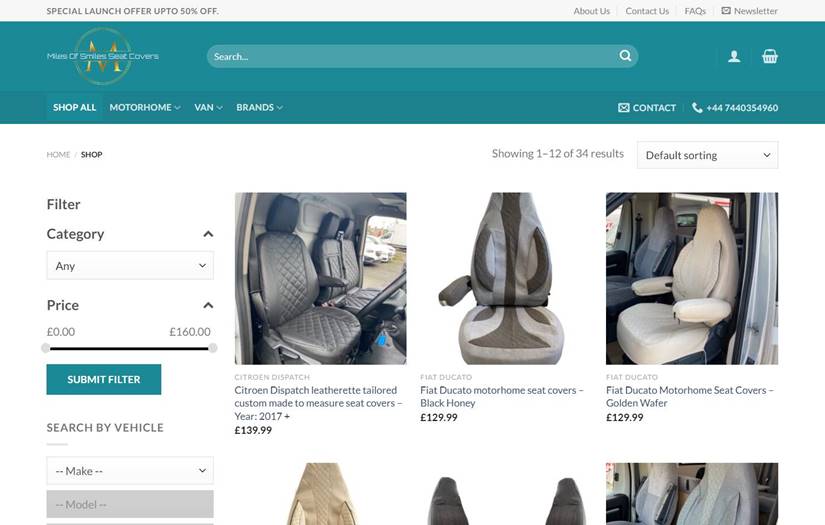 MilesOfSmilesSeatCover - Online Store screenshot 1