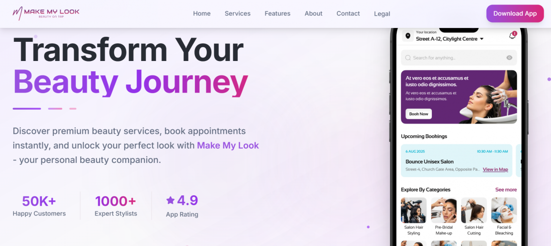 Salon Booking App screenshot 1