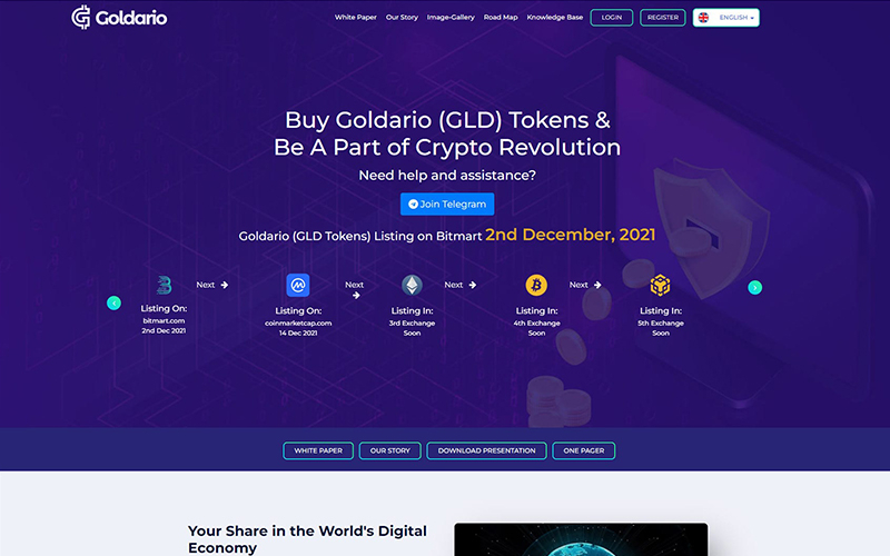 Landing Page UI Design For ICO Project, Cryptocurrency screenshot 1