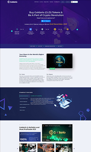 Landing Page UI Design For ICO Project, Cryptocurrency screenshot 2