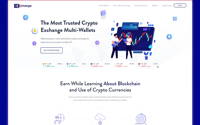 Cryptocurrency Exchange Project Landing Page screenshot 2
