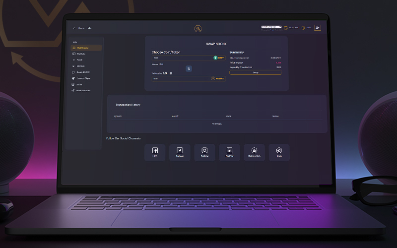 Liquid exchange DEX Protocols Client Area Dashboard Design screenshot 1