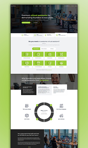 Virtual Assistants Company Landing Page Design screenshot 2