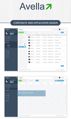 Corporate Web Application Dashboard Design screenshot 1