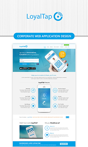 Corporate Web Application Landing Page & Dashboard Design screenshot 2