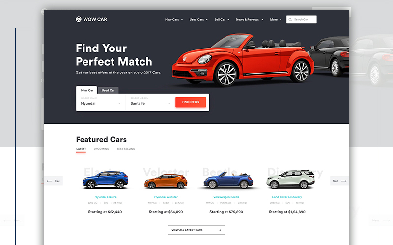 Car Website Landing Page Design screenshot 1