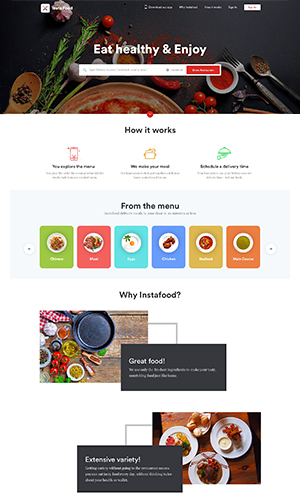 Food Corporate Website Landing Page Design screenshot 1