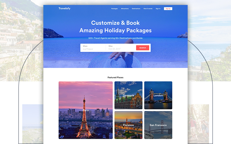 Travelofy Corporate Product Website Landing Page Design screenshot 2