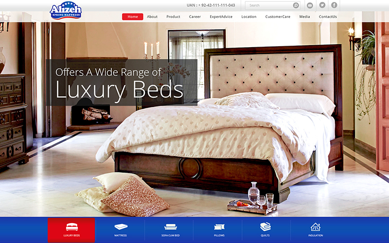 Spring Mattress Corporate Website Landing Page Design screenshot 2