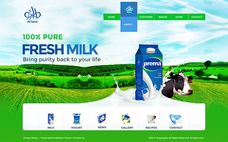 Dairy Products Website Landing Page Design screenshot 1