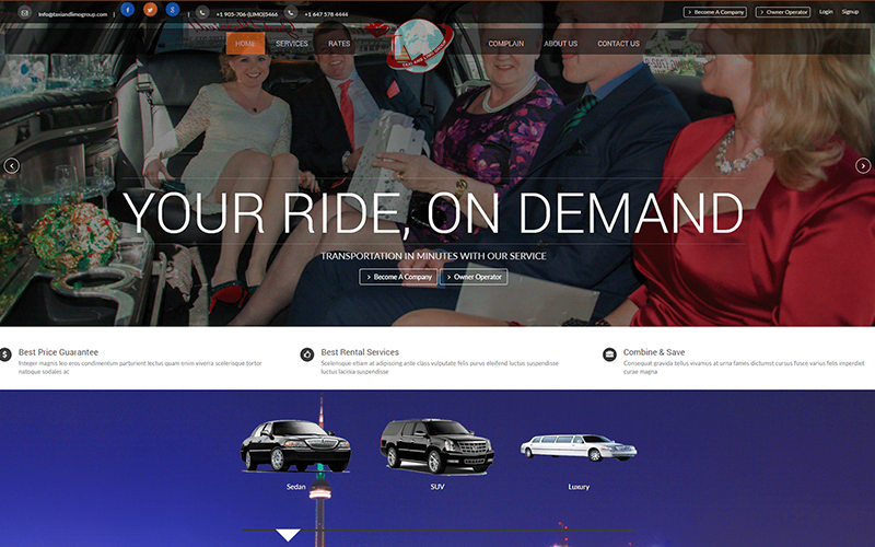 Booking Car Ride Corporate Website Landing Page Design screenshot 1