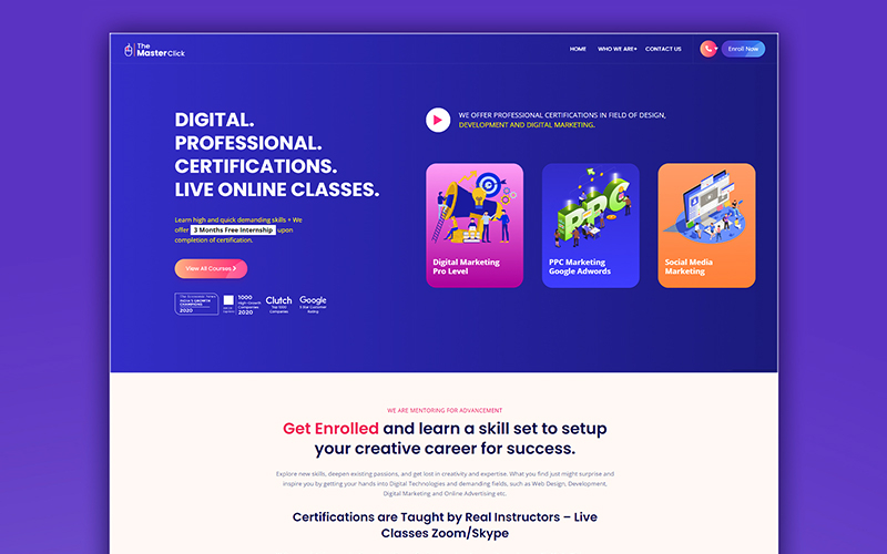Landing Page design for Online Classes screenshot 1