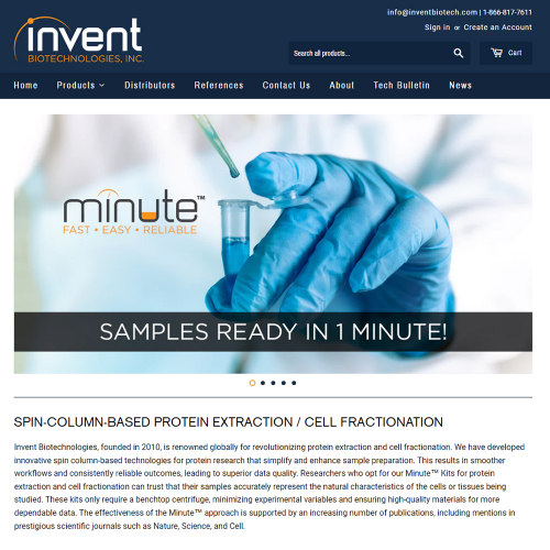 Invent BioTech Shopify Web Application screenshot 1