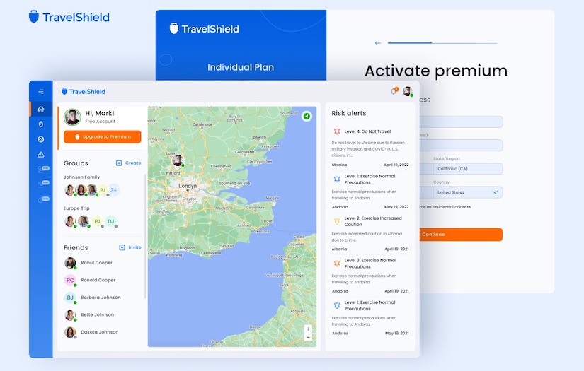 TravelShield member portal screenshot 1
