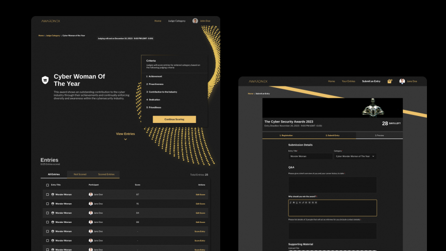 Awards Landing Page Redesign screenshot 1