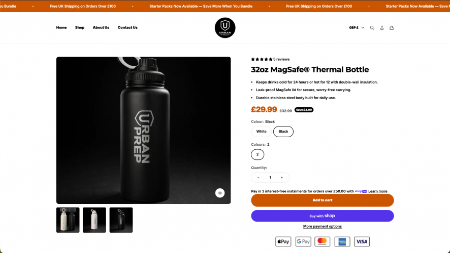 Urban Prep: Shopify Ecommerce Storefront Experienc screenshot 2