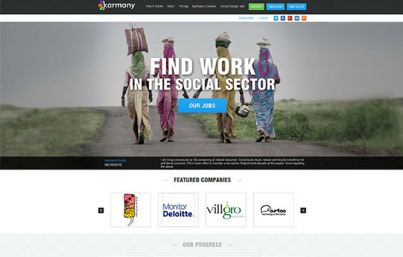 Karmany - Intelligent Web Platform for Social Enterprises and Job Seekers screenshot 1