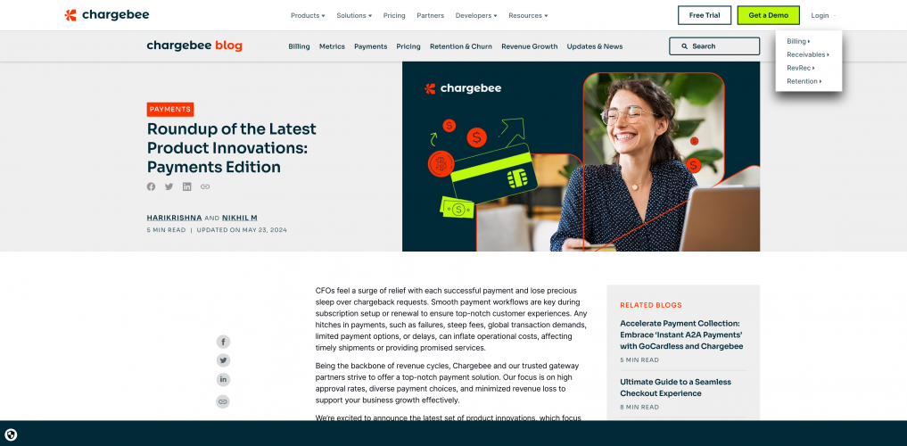 ChargeBee Blog screenshot 2