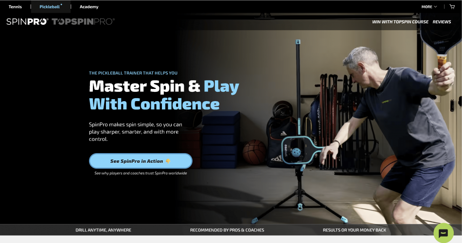 TopspinPro.com screenshot 1