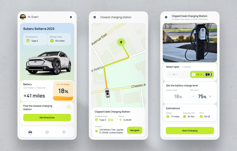 CarCharge — Mobile App Concept screenshot 1