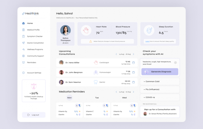 HealthLink — Medical App Concept screenshot 1