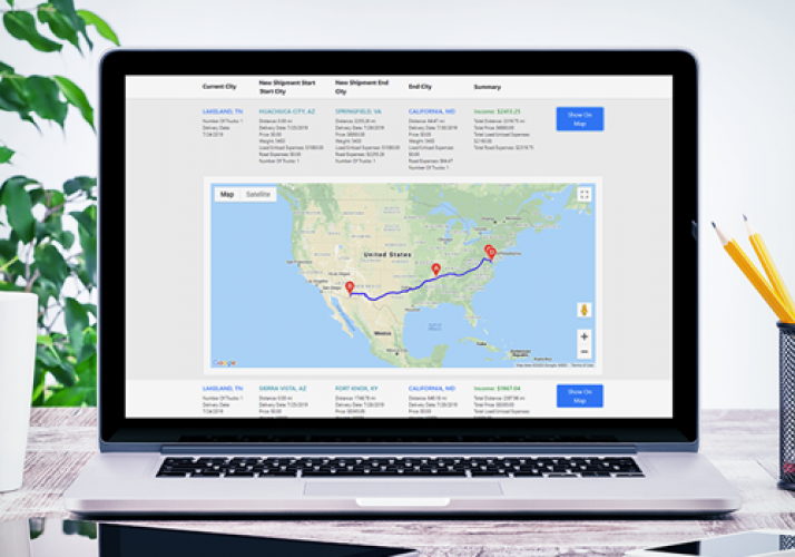 Transport management software screenshot 1