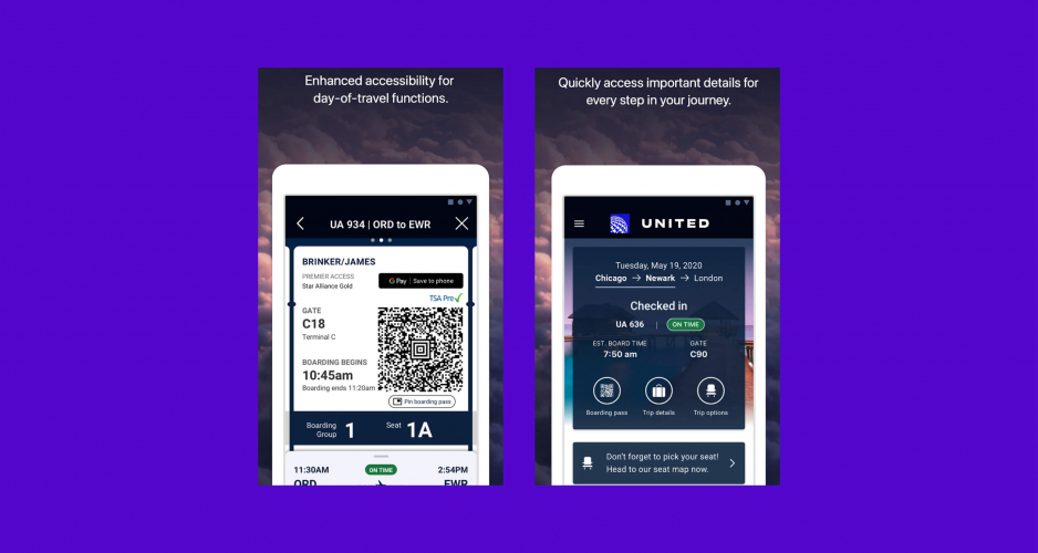 United Airlines Android App Work screenshot 1