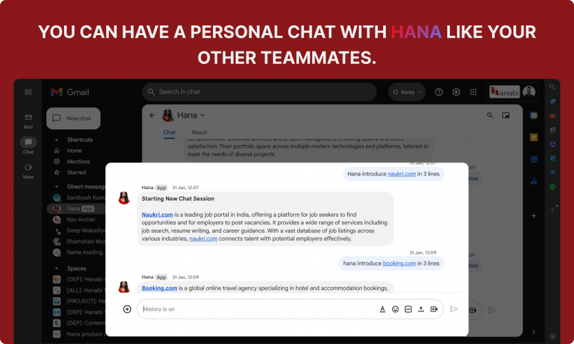 Hana - Google Chat AI Teammate screenshot 1