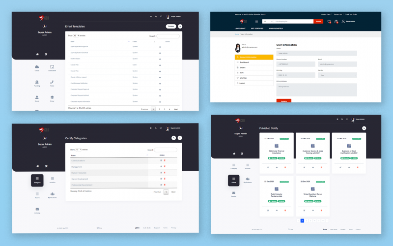 CRM/ERP, Custom Laravel Website, E-commerce Platform, and Portal Solutions. screenshot 2