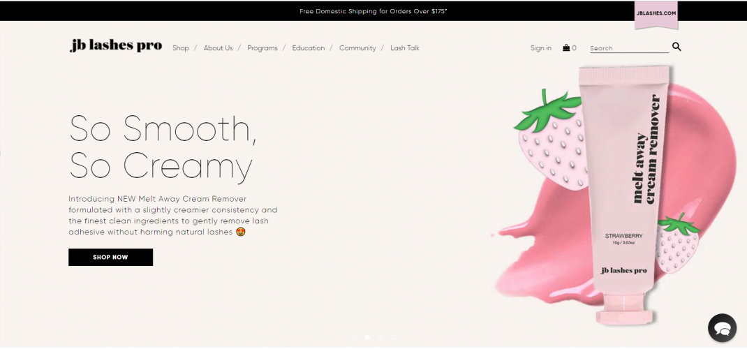 Online Cosmetics Store for JB Lashes screenshot 1
