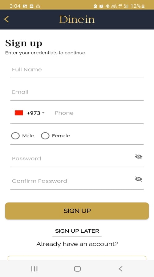 Dine in - Food Delivery App screenshot 1