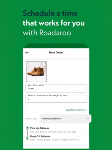 Roadaroo - Pickup & Delivery App screenshot 1