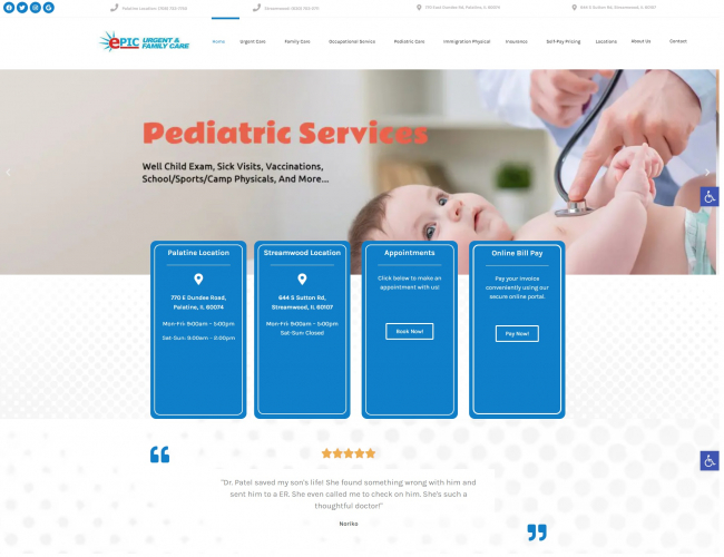 Urgent Healthcare Clinic Website Design and Development  screenshot 1