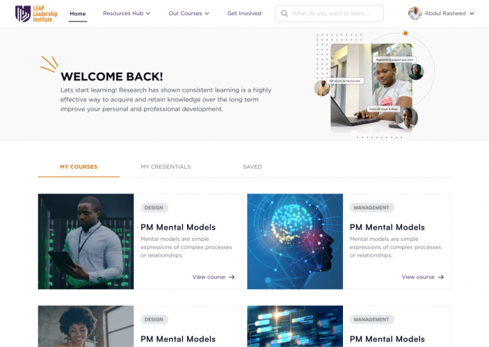 e-Learning Responsive Web Application - LEAP Africa Project screenshot 3