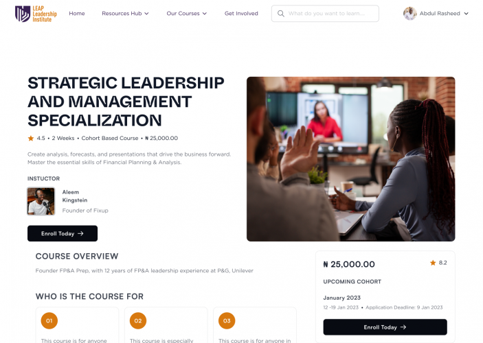 e-Learning Responsive Web Application - LEAP Africa Project screenshot 5