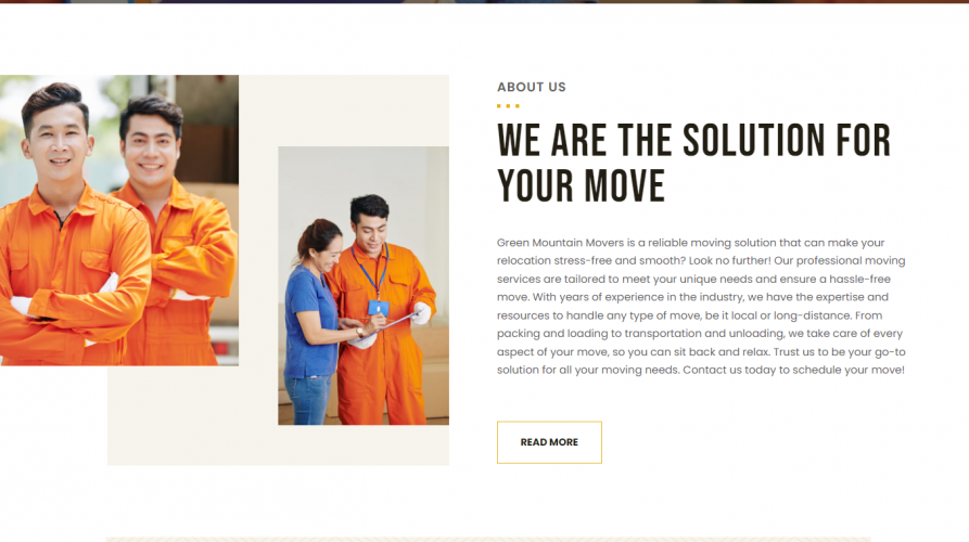 Brand Design and Website development for Green Mountain Movers screenshot 1
