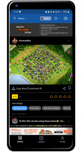 Cocbases (Clash of Clan bases) Mobile App with the Admin Panel Web App screenshot 5